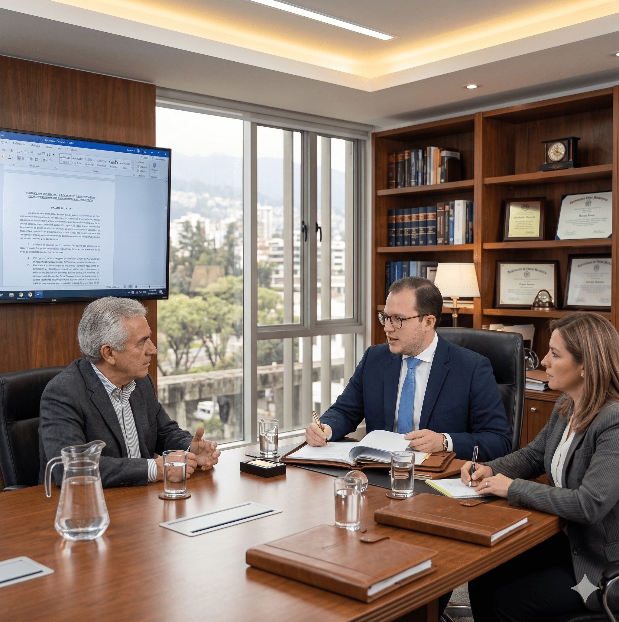Lizandro Granda en reunión con cliente